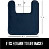 GORILLA GRIP Thick Memory Foam Toilet Rug for Bathroom, Square Shaped Washable, Soft Absorbent Velvet Topside Floor Mats, Machine Wash, Cushioned Luxury Rugs for Bath Room, 22.5×19.5, Graphite Gray(Navy)