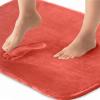GORILLA GRIP Thick Memory Foam Toilet Rug for Bathroom, Square Shaped Washable, Soft Absorbent Velvet Topside Floor Mats, Machine Wash, Cushioned Luxury Rugs for Bath Room, 22.5×19.5, Graphite Gray(Coral)