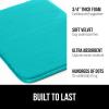GORILLA GRIP Thick Memory Foam Toilet Rug for Bathroom, Square Shaped Washable, Soft Absorbent Velvet Topside Floor Mats, Machine Wash, Cushioned Luxury Rugs for Bath Room, 22.5×19.5, Graphite Gray(Turquoise)