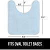 GORILLA GRIP Thick Memory Foam Toilet Rug for Bathroom, Square Shaped Washable, Soft Absorbent Velvet Topside Floor Mats, Machine Wash, Cushioned Luxury Rugs for Bath Room, 22.5×19.5, Graphite Gray(Light Blue)