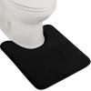 GORILLA GRIP Thick Memory Foam Toilet Rug for Bathroom, Square Shaped Washable, Soft Absorbent Velvet Topside Floor Mats, Machine Wash, Cushioned Luxury Rugs for Bath Room, 22.5×19.5, Graphite Gray(Black)