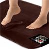 GORILLA GRIP Thick Memory Foam Toilet Rug for Bathroom, Square Shaped Washable, Soft Absorbent Velvet Topside Floor Mats, Machine Wash, Cushioned Luxury Rugs for Bath Room, 22.5×19.5, Graphite Gray(Brown)