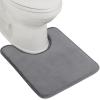 GORILLA GRIP Thick Memory Foam Toilet Rug for Bathroom, Square Shaped Washable, Soft Absorbent Velvet Topside Floor Mats, Machine Wash, Cushioned Luxury Rugs for Bath Room, 22.5×19.5, Graphite Gray(Graphite Gray)
