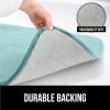 GORILLA GRIP Thick Memory Foam Toilet Rug for Bathroom, Square Shaped Washable, Soft Absorbent Velvet Topside Floor Mats, Machine Wash, Cushioned Luxury Rugs for Bath Room, 22.5×19.5, Graphite Gray(Seablue)