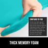GORILLA GRIP Thick Memory Foam Toilet Rug for Bathroom, Square Shaped Washable, Soft Absorbent Velvet Topside Floor Mats, Machine Wash, Cushioned Luxury Rugs for Bath Room, 22.5×19.5, Graphite Gray(Turquoise)