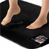 GORILLA GRIP Thick Memory Foam Toilet Rug for Bathroom, Square Shaped Washable, Soft Absorbent Velvet Topside Floor Mats, Machine Wash, Cushioned Luxury Rugs for Bath Room, 22.5×19.5, Graphite Gray(Black)
