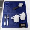 GORILLA GRIP Ultra Water Absorbent Microfiber Dish Drying Mat, 18×24, Quick Dry Thick Mesh, Slip Resistant Pad for Sink Dishes or Under Rack, Kitchen Counter Accessories, Machine Wash Mats, Gray(Blue)