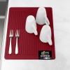 GORILLA GRIP Ultra Water Absorbent Microfiber Dish Drying Mat, 18×24, Quick Dry Thick Mesh, Slip Resistant Pad for Sink Dishes or Under Rack, Kitchen Counter Accessories, Machine Wash Mats, Gray(Red)