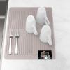 GORILLA GRIP Ultra Water Absorbent Microfiber Dish Drying Mat, 18×24, Quick Dry Thick Mesh, Slip Resistant Pad for Sink Dishes or Under Rack, Kitchen Counter Accessories, Machine Wash Mats, Gray(Almond)