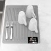 GORILLA GRIP Ultra Water Absorbent Microfiber Dish Drying Mat, 18×24, Quick Dry Thick Mesh, Slip Resistant Pad for Sink Dishes or Under Rack, Kitchen Counter Accessories, Machine Wash Mats, Gray(Gray)