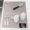 GORILLA GRIP Ultra Water Absorbent Microfiber Dish Drying Mat, 18×24, Quick Dry Thick Mesh, Slip Resistant Pad for Sink Dishes or Under Rack, Kitchen Counter Accessories, Machine Wash Mats, Gray(Almond)