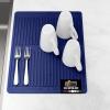 GORILLA GRIP Ultra Water Absorbent Microfiber Dish Drying Mat, 18×24, Quick Dry Thick Mesh, Slip Resistant Pad for Sink Dishes or Under Rack, Kitchen Counter Accessories, Machine Wash Mats, Gray(Blue)