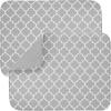 GORILLA GRIP Ultra Water Absorbent Microfiber Dish Drying Mat, 18×24, Quick Dry Thick Mesh, Slip Resistant Pad for Sink Dishes or Under Rack, Kitchen Counter Accessories, Machine Wash Mats, Gray(Quatrefoil)