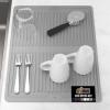GORILLA GRIP Ultra Water Absorbent Microfiber Dish Drying Mat, 18×24, Quick Dry Thick Mesh, Slip Resistant Pad for Sink Dishes or Under Rack, Kitchen Counter Accessories, Machine Wash Mats, Gray(Gray)