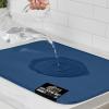 GORILLA GRIP Ultra Water Absorbent Microfiber Dish Drying Mat, 18×24, Quick Dry Thick Mesh, Slip Resistant Pad for Sink Dishes or Under Rack, Kitchen Counter Accessories, Machine Wash Mats, Gray(Blue)