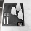GORILLA GRIP Ultra Water Absorbent Microfiber Dish Drying Mat, 18×24, Quick Dry Thick Mesh, Slip Resistant Pad for Sink Dishes or Under Rack, Kitchen Counter Accessories, Machine Wash Mats, Gray(Black)