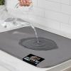 GORILLA GRIP Ultra Water Absorbent Microfiber Dish Drying Mat, 18×24, Quick Dry Thick Mesh, Slip Resistant Pad for Sink Dishes or Under Rack, Kitchen Counter Accessories, Machine Wash Mats, Gray(Gray)