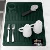 GORILLA GRIP Ultra Water Absorbent Microfiber Dish Drying Mat, 18×24, Quick Dry Thick Mesh, Slip Resistant Pad for Sink Dishes or Under Rack, Kitchen Counter Accessories, Machine Wash Mats, Gray(Hunter Green)
