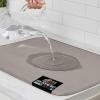 GORILLA GRIP Ultra Water Absorbent Microfiber Dish Drying Mat, 18×24, Quick Dry Thick Mesh, Slip Resistant Pad for Sink Dishes or Under Rack, Kitchen Counter Accessories, Machine Wash Mats, Gray(Almond)