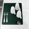 GORILLA GRIP Ultra Water Absorbent Microfiber Dish Drying Mat, 18×24, Quick Dry Thick Mesh, Slip Resistant Pad for Sink Dishes or Under Rack, Kitchen Counter Accessories, Machine Wash Mats, Gray(Hunter Green)