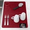 GORILLA GRIP Ultra Water Absorbent Microfiber Dish Drying Mat, 18×24, Quick Dry Thick Mesh, Slip Resistant Pad for Sink Dishes or Under Rack, Kitchen Counter Accessories, Machine Wash Mats, Gray(Red)
