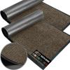 GORILLA GRIP Waterproof Traffic Guard Door Mat, 72×48, Heavy Duty Entryway Mats, Strong Rubber Back Commercial Utility Rugs for Office Hallway, Garage Floor and Home, Low Profile Carpet, Charcoal Gray(Brown)
