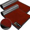 GORILLA GRIP Waterproof Traffic Guard Door Mat, 72×48, Heavy Duty Entryway Mats, Strong Rubber Back Commercial Utility Rugs for Office Hallway, Garage Floor and Home, Low Profile Carpet, Charcoal Gray(Red)
