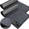 GORILLA GRIP Waterproof Traffic Guard Door Mat, 72×48, Heavy Duty Entryway Mats, Strong Rubber Back Commercial Utility Rugs for Office Hallway, Garage Floor and Home, Low Profile Carpet, Charcoal Gray(Charcoal Gray)