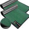GORILLA GRIP Waterproof Traffic Guard Door Mat, 72×48, Heavy Duty Entryway Mats, Strong Rubber Back Commercial Utility Rugs for Office Hallway, Garage Floor and Home, Low Profile Carpet, Charcoal Gray(Green)