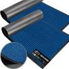 GORILLA GRIP Waterproof Traffic Guard Door Mat, 72×48, Heavy Duty Entryway Mats, Strong Rubber Back Commercial Utility Rugs for Office Hallway, Garage Floor and Home, Low Profile Carpet, Charcoal Gray(Blue)