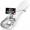 GORILLA GRIP BPA-Free Heavy Duty Ice Cream Scoop, Comfortable Ergonomic Handle, Professional Grade Scooper for Perfect Round Scoops, Spoon Frozen Hard Gelato, Sorbet, Cookie Dough, Kitchen Tool, Black(White)