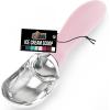 GORILLA GRIP BPA-Free Heavy Duty Ice Cream Scoop, Comfortable Ergonomic Handle, Professional Grade Scooper for Perfect Round Scoops, Spoon Frozen Hard Gelato, Sorbet, Cookie Dough, Kitchen Tool, Black(Pink)