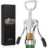 GORILLA GRIP BPA-Free Premium Wine Opener, Heavy Duty Zinc Alloy Wing Corkscrew, Multifunctional Bottle Openers Remove Corks, Caps, Easy Use Sharp Cork Screw, Dishwasher Safe, Holiday Essential, Black(Black)