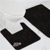 GORILLA GRIP Bathroom Rug Sets, Soft Chenille 2 Piece Area Rugs Set, Toilet Base Mat and 30×20 Carpet, Absorbent Microfiber Washable Mats Dry Quickly, Home Décor and Bath Room Accessories, Grey(Black)