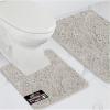 GORILLA GRIP Bathroom Rug Sets, Soft Chenille 2 Piece Area Rugs Set, Toilet Base Mat and 30×20 Carpet, Absorbent Microfiber Washable Mats Dry Quickly, Home Décor and Bath Room Accessories, Grey(Light Gray)