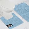 GORILLA GRIP Bathroom Rug Sets, Soft Chenille 2 Piece Area Rugs Set, Toilet Base Mat and 30×20 Carpet, Absorbent Microfiber Washable Mats Dry Quickly, Home Décor and Bath Room Accessories, Grey(Sky)
