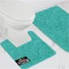 GORILLA GRIP Bathroom Rug Sets, Soft Chenille 2 Piece Area Rugs Set, Toilet Base Mat and 30×20 Carpet, Absorbent Microfiber Washable Mats Dry Quickly, Home Décor and Bath Room Accessories, Grey(Turquoise)
