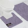 GORILLA GRIP Bathroom Rug Sets, Soft Chenille 2 Piece Area Rugs Set, Toilet Base Mat and 30×20 Carpet, Absorbent Microfiber Washable Mats Dry Quickly, Home Décor and Bath Room Accessories, Grey(Light Purple)