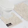 GORILLA GRIP Bathroom Rug Sets, Soft Chenille 2 Piece Area Rugs Set, Toilet Base Mat and 30×20 Carpet, Absorbent Microfiber Washable Mats Dry Quickly, Home Décor and Bath Room Accessories, Grey(Ivory)