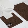 GORILLA GRIP Bathroom Rug Sets, Soft Chenille 2 Piece Area Rugs Set, Toilet Base Mat and 30×20 Carpet, Absorbent Microfiber Washable Mats Dry Quickly, Home Décor and Bath Room Accessories, Grey(Brown)