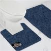 GORILLA GRIP Bathroom Rug Sets, Soft Chenille 2 Piece Area Rugs Set, Toilet Base Mat and 30×20 Carpet, Absorbent Microfiber Washable Mats Dry Quickly, Home Décor and Bath Room Accessories, Grey(Navy)