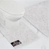 GORILLA GRIP Bathroom Rug Sets, Soft Chenille 2 Piece Area Rugs Set, Toilet Base Mat and 30×20 Carpet, Absorbent Microfiber Washable Mats Dry Quickly, Home Décor and Bath Room Accessories, Grey(White)