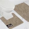GORILLA GRIP Bathroom Rug Sets, Soft Chenille 2 Piece Area Rugs Set, Toilet Base Mat and 30×20 Carpet, Absorbent Microfiber Washable Mats Dry Quickly, Home Décor and Bath Room Accessories, Grey(Gray Beige)
