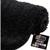 GORILLA GRIP Bathroom Rugs, Ultra Soft Absorbent Mat, Thick Plush Bath Rug, Machine Washable, Microfiber Quick Dry, Mats for Shower, Bathtub and Floor, Home Decor Accessories, 24×17, Gray(Black)