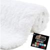 GORILLA GRIP Bathroom Rugs, Ultra Soft Absorbent Mat, Thick Plush Bath Rug, Machine Washable, Microfiber Quick Dry, Mats for Shower, Bathtub and Floor, Home Decor Accessories, 24×17, Gray(White)
