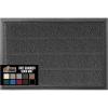GORILLA GRIP Dirt Grabber Mesh Doormat, Low-Profile, Stain and Fade Resistant Heavy Duty Quick Dry Striped Doormats, Mats for Indoor or Outdoor Entry, Shoe Scraper, Garage Entrance Mat 47×35 Dark Gray(Dark Gray)