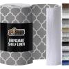 GORILLA GRIP DripGuard Shelf Liner, Non Adhesive Drawer and Kitchen Cabinet Protector, Slip Resistant BPA Free Smooth Surface Plastic Liners for Cabinets, Bathrooms, Closets, 12×120 Inch, White(White/Gray)