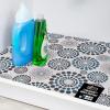 GORILLA GRIP LeakGuard Non-Adhesive Under Sink Mat for Kitchen Cabinet, Waterproof Quick Dry Shelf Liner, Durable Absorbent Felt Mats for Bathroom Sinks, Cabinets, Dresser, Easy to Trim 24×30 Charcoal(Spiral: Gray/White/Turquoise)