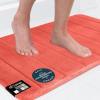 GORILLA GRIP Memory Foam Bath Mat, Soft Absorbent US Designed Bathroom Rug, Gripping Dots Machine Washable Bathmat, Cushioned Floor Mats, Shower Sink Rugs Room Décor Accessories, 24×17 Graphite Gray(Striped Coral)