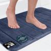 GORILLA GRIP Memory Foam Bath Mat, Soft Absorbent US Designed Bathroom Rug, Gripping Dots Machine Washable Bathmat, Cushioned Floor Mats, Shower Sink Rugs Room Décor Accessories, 24×17 Graphite Gray(Striped Navy)